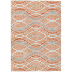 HomeRoots 9' Abstract Peach Orange and Gray Washable Area Rug for Indoor and Outdoor Spaces - Stylish & Durable 9' X 12' 585290