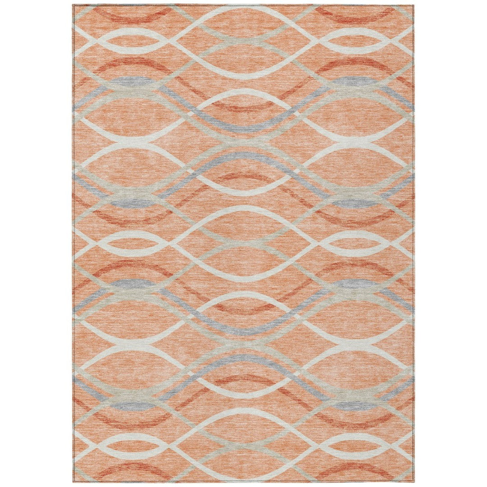 HomeRoots 5' Stylish Abstract Orange and Gray Area Rug – Durable, Washable for Indoor and Outdoor Spaces 10' X 14' 585291