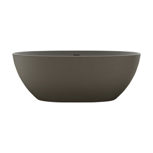 English Elm 70.6'' Freestanding Resin Stone Soaking Tub Polished Spa Bath with Drain Overflow W2753P477965