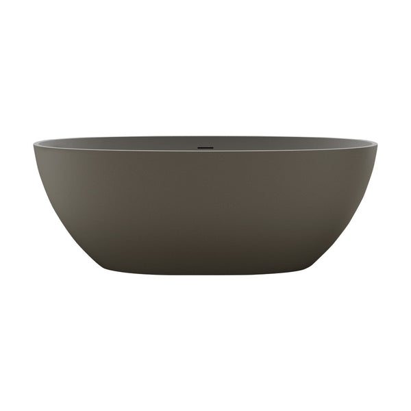 English Elm 70.6'' Freestanding Resin Stone Soaking Tub Polished Spa Bath with Drain Overflow W2753P477965