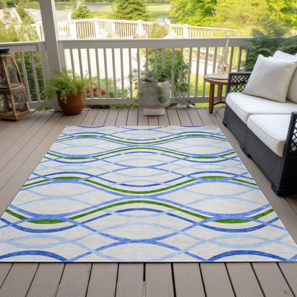 Homeroots 3' Black Gray Ivory Abstract Indoor Outdoor Area Rug - Stylish, Washable, And Durable For Any Space 9' X 12' Polyester 585302