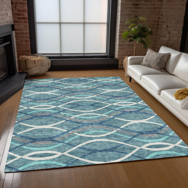 Homeroots 3' Black Gray Ivory Abstract Indoor Outdoor Area Rug - Stylish, Washable, And Durable For Any Space 8' X 10' Polyester 585307