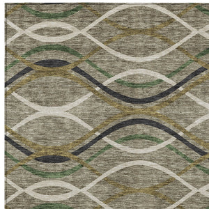 Homeroots 3' Black Gray Ivory Abstract Indoor Outdoor Area Rug - Stylish, Washable, And Durable For Any Space 5' X 8' Polyester 585311