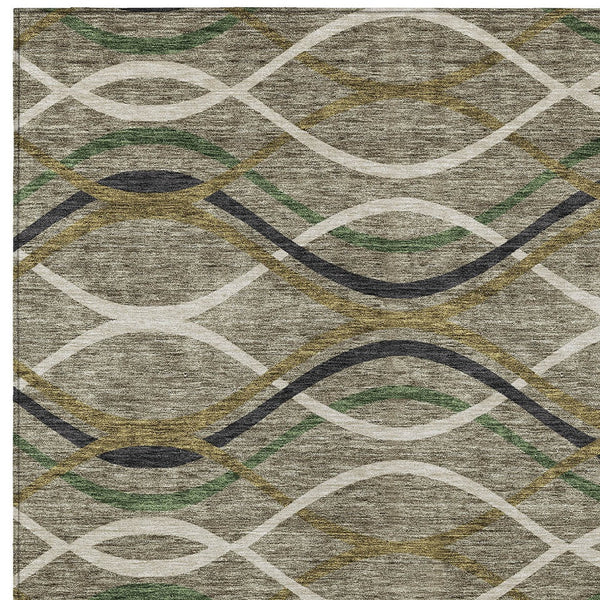 Homeroots 3' Black Gray Ivory Abstract Indoor Outdoor Area Rug - Stylish, Washable, And Durable For Any Space 5' X 8' Polyester 585311