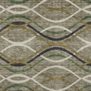 Homeroots 3' Black Gray Ivory Abstract Indoor Outdoor Area Rug - Stylish, Washable, And Durable For Any Space 8' X 10' Polyester 585313