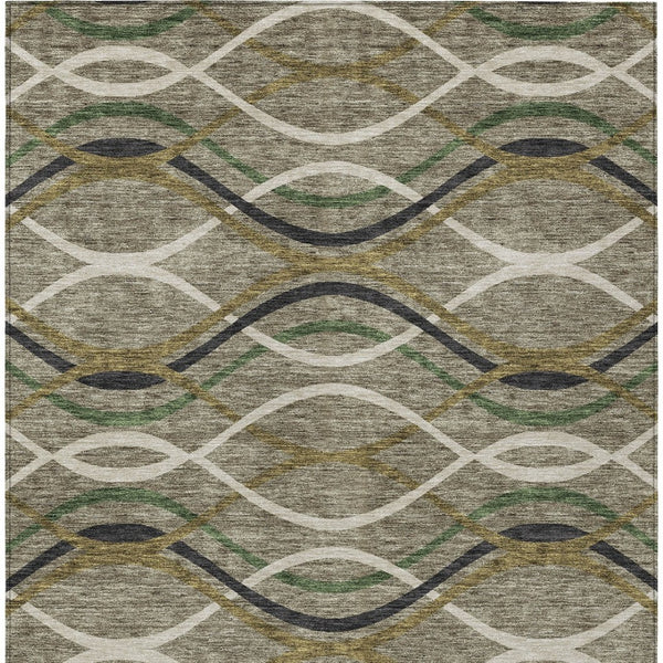 Homeroots 3' Black Gray Ivory Abstract Indoor Outdoor Area Rug - Stylish, Washable, And Durable For Any Space 9' X 12' Polyester 585314