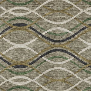 Homeroots 3' Black Gray Ivory Abstract Indoor Outdoor Area Rug - Stylish, Washable, And Durable For Any Space 9' X 12' Polyester 585314