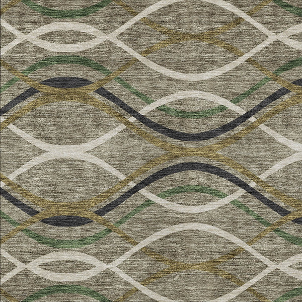 Homeroots 3' Black Gray Ivory Abstract Indoor Outdoor Area Rug - Stylish, Washable, And Durable For Any Space 9' X 12' Polyester 585314