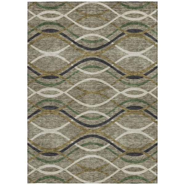Homeroots 3' Black Gray Ivory Abstract Indoor Outdoor Area Rug - Stylish, Washable, And Durable For Any Space 10' X 14' Polyester 585315