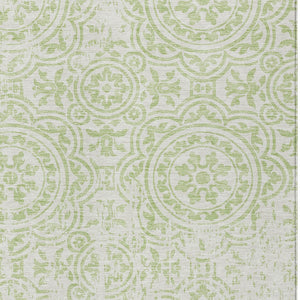 Homeroots 3' Artichoke Green Medallion Rug – Stylish, Washable, Indoor/Outdoor Comfort For Any Space 3' X 5' Polyester 585322