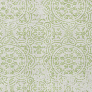 Homeroots 3' Artichoke Green Medallion Rug – Stylish, Washable, Indoor/Outdoor Comfort For Any Space 10' X 14' Polyester 585327