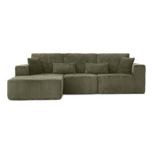 English Elm 109'' Modular Cloud Sectional Corduroy L-shape Deep Seat Sofa for Living Room W1117S00308