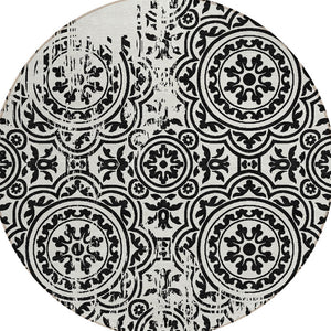 Homeroots 3' Artichoke Green Medallion Rug – Stylish, Washable, Indoor/Outdoor Comfort For Any Space 8' Round Polyester 585330