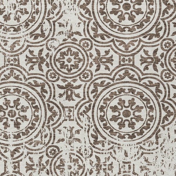 Homeroots 3' Artichoke Green Medallion Rug – Stylish, Washable, Indoor/Outdoor Comfort For Any Space 9' X 12' Polyester 585338