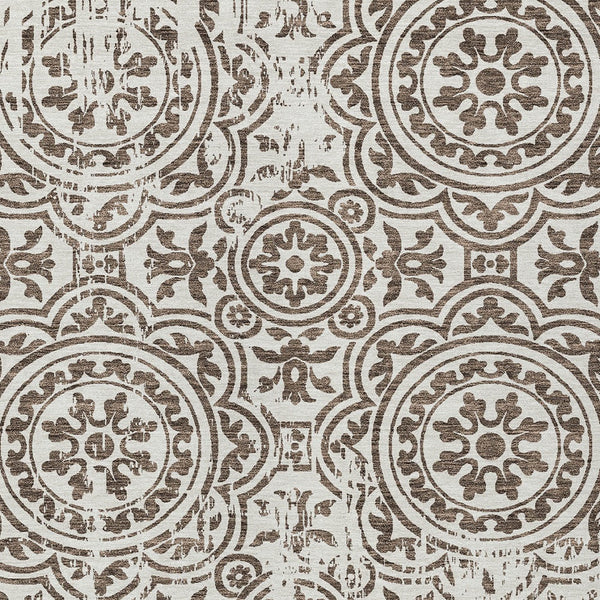 Homeroots 3' Artichoke Green Medallion Rug – Stylish, Washable, Indoor/Outdoor Comfort For Any Space 10' X 14' Polyester 585339