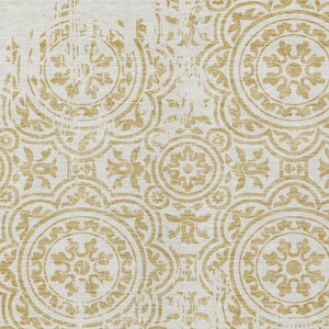 Homeroots 3' Artichoke Green Medallion Rug – Stylish, Washable, Indoor/Outdoor Comfort For Any Space 3' X 5' Polyester 585340