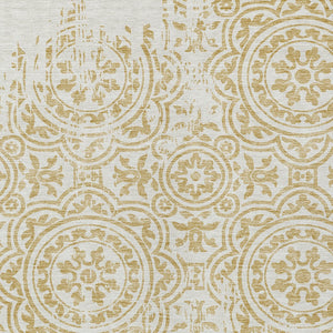 Homeroots 3' Artichoke Green Medallion Rug – Stylish, Washable, Indoor/Outdoor Comfort For Any Space 5' X 8' Polyester 585341