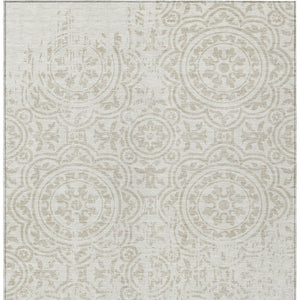 Homeroots 3' Artichoke Green Medallion Rug – Stylish, Washable, Indoor/Outdoor Comfort For Any Space 3' X 5' Polyester 585346