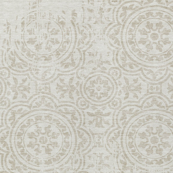 Homeroots 3' Artichoke Green Medallion Rug – Stylish, Washable, Indoor/Outdoor Comfort For Any Space 5' X 8' Polyester 585347