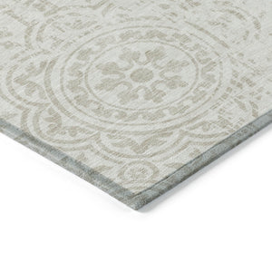 Homeroots 3' Artichoke Green Medallion Rug – Stylish, Washable, Indoor/Outdoor Comfort For Any Space 10' X 14' Polyester 585351