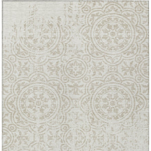 Homeroots 3' Artichoke Green Medallion Rug – Stylish, Washable, Indoor/Outdoor Comfort For Any Space 10' X 14' Polyester 585351