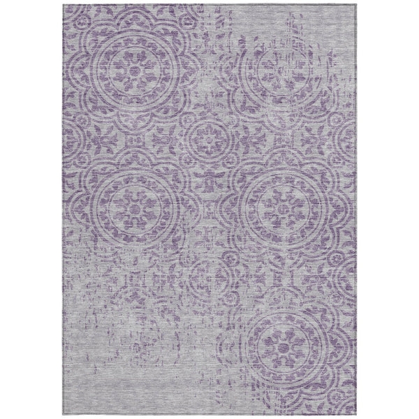 Homeroots 3' Artichoke Green Medallion Rug – Stylish, Washable, Indoor/Outdoor Comfort For Any Space 5' X 8' Polyester 585353