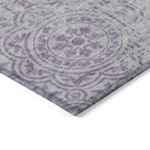 Homeroots 3' Artichoke Green Medallion Rug – Stylish, Washable, Indoor/Outdoor Comfort For Any Space 9' X 12' Polyester 585356