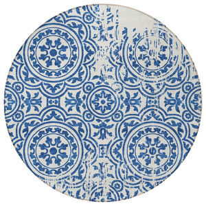 Homeroots 3' Artichoke Green Medallion Rug – Stylish, Washable, Indoor/Outdoor Comfort For Any Space 8' Round Polyester 585360