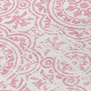 Homeroots 3' Artichoke Green Medallion Rug – Stylish, Washable, Indoor/Outdoor Comfort For Any Space 8' Round Polyester 585366