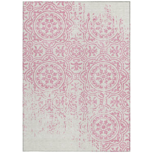 Homeroots 3' Artichoke Green Medallion Rug – Stylish, Washable, Indoor/Outdoor Comfort For Any Space 10' X 14' Polyester 585369