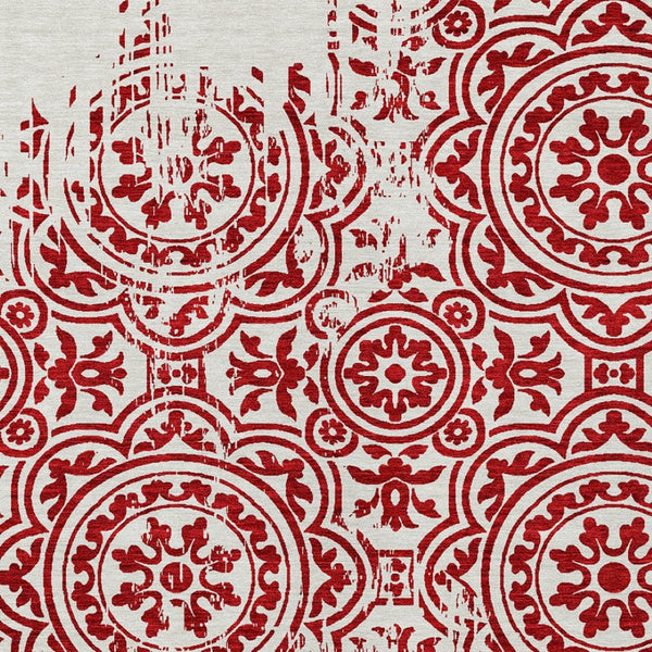 Homeroots 3' Artichoke Green Medallion Rug – Stylish, Washable, Indoor/Outdoor Comfort For Any Space 5' X 8' Polyester 585371