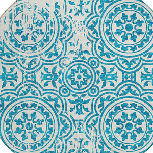 Homeroots 3' Artichoke Green Medallion Rug – Stylish, Washable, Indoor/Outdoor Comfort For Any Space 8' Round Polyester 585384