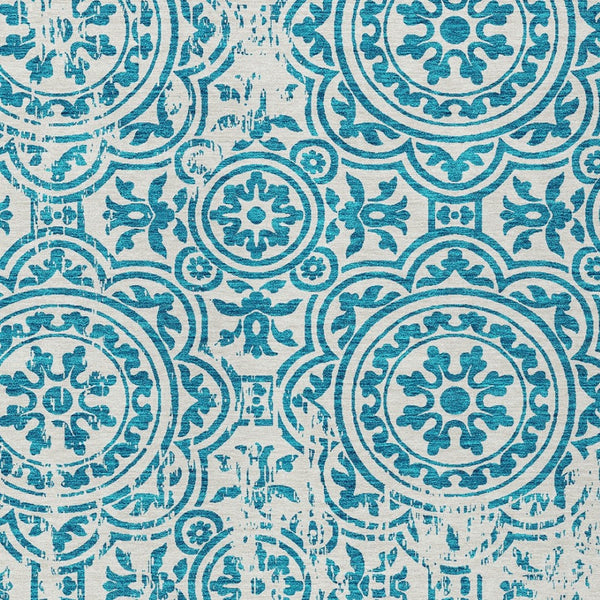 Homeroots 3' Artichoke Green Medallion Rug – Stylish, Washable, Indoor/Outdoor Comfort For Any Space 10' X 14' Polyester 585387