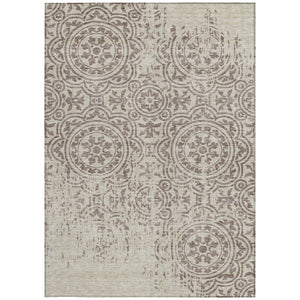 Homeroots 3' Artichoke Green Medallion Rug – Stylish, Washable, Indoor/Outdoor Comfort For Any Space 3' X 5' Polyester 585388