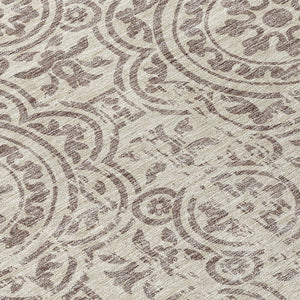 Homeroots 3' Artichoke Green Medallion Rug – Stylish, Washable, Indoor/Outdoor Comfort For Any Space 8' Round Polyester 585390