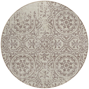 Homeroots 3' Artichoke Green Medallion Rug – Stylish, Washable, Indoor/Outdoor Comfort For Any Space 8' Round Polyester 585390