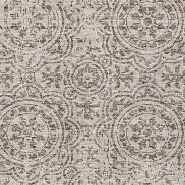 Homeroots 3' Artichoke Green Medallion Rug – Stylish, Washable, Indoor/Outdoor Comfort For Any Space 8' X 10' Polyester 585391