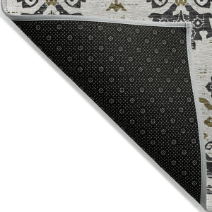 Homeroots 3' Stylish Beige Tan And Taupe Oriental Washable Area Rug For Indoor And Outdoor Spaces, Durable Design 3' X 5' Polyester 585400