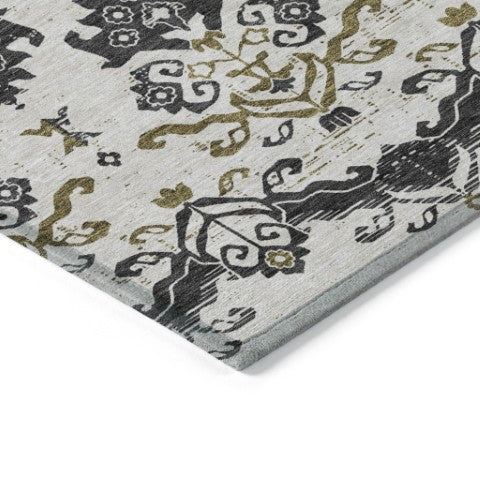 Homeroots 3' Stylish Beige Tan And Taupe Oriental Washable Area Rug For Indoor And Outdoor Spaces, Durable Design 3' X 5' Polyester 585400