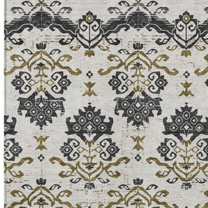 Homeroots 3' Stylish Beige Tan And Taupe Oriental Washable Area Rug For Indoor And Outdoor Spaces, Durable Design 8' X 10' Polyester 585403