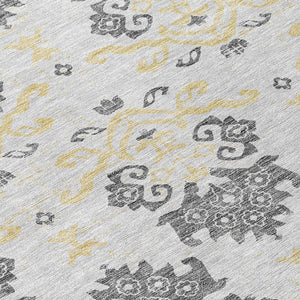 Homeroots 3' Stylish Beige Tan And Taupe Oriental Washable Area Rug For Indoor And Outdoor Spaces, Durable Design 3' X 5' Polyester 585406