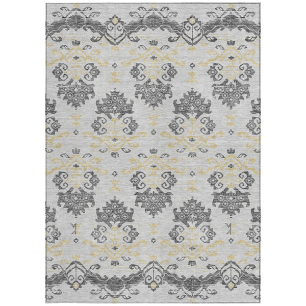 Homeroots 3' Stylish Beige Tan And Taupe Oriental Washable Area Rug For Indoor And Outdoor Spaces, Durable Design 8' X 10' Polyester 585409