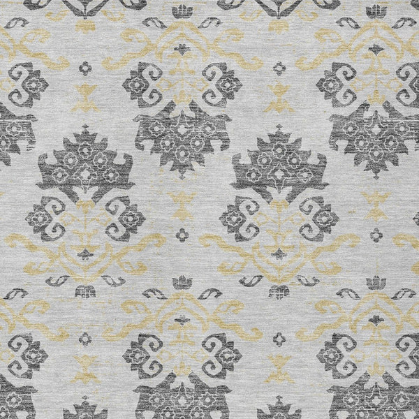 Homeroots 3' Stylish Beige Tan And Taupe Oriental Washable Area Rug For Indoor And Outdoor Spaces, Durable Design 8' X 10' Polyester 585409