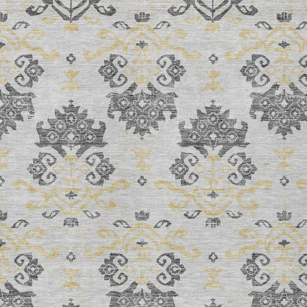 Homeroots 3' Stylish Beige Tan And Taupe Oriental Washable Area Rug For Indoor And Outdoor Spaces, Durable Design 9' X 12' Polyester 585410