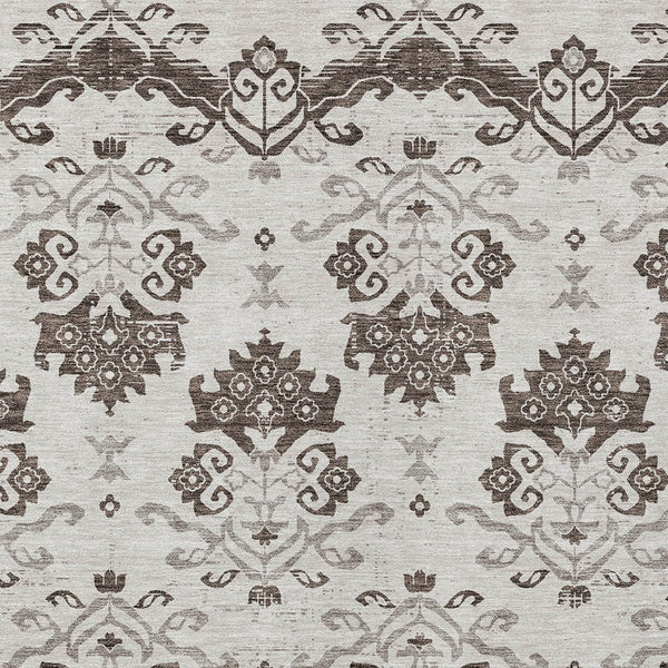 Homeroots 3' Stylish Beige Tan And Taupe Oriental Washable Area Rug For Indoor And Outdoor Spaces, Durable Design 3' X 5' Polyester 585412