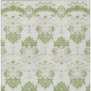 Homeroots 3' Stylish Beige Tan And Taupe Oriental Washable Area Rug For Indoor And Outdoor Spaces, Durable Design 8' X 10' Polyester 585421