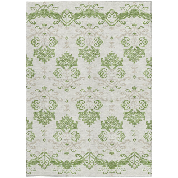 Homeroots 3' Stylish Beige Tan And Taupe Oriental Washable Area Rug For Indoor And Outdoor Spaces, Durable Design 9' X 12' Polyester 585422