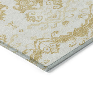 Homeroots 3' Stylish Beige Tan And Taupe Oriental Washable Area Rug For Indoor And Outdoor Spaces, Durable Design 3' X 5' Polyester 585424
