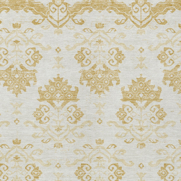 Homeroots 3' Stylish Beige Tan And Taupe Oriental Washable Area Rug For Indoor And Outdoor Spaces, Durable Design 3' X 5' Polyester 585424