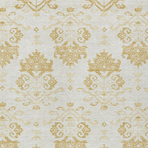 Homeroots 3' Stylish Beige Tan And Taupe Oriental Washable Area Rug For Indoor And Outdoor Spaces, Durable Design 5' X 8' Polyester 585425